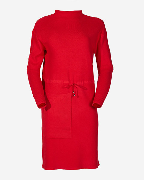 Жіноча червона сукня-светр - Одяг