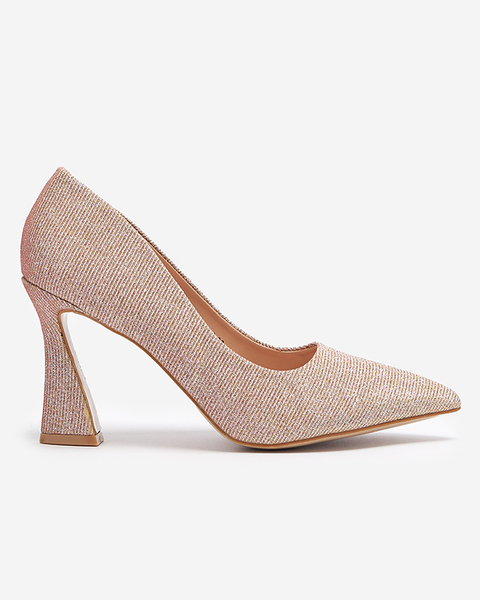 Жіночі парчеві туфлі-човники в кольорі рожеве золото Bluskita - Взуття