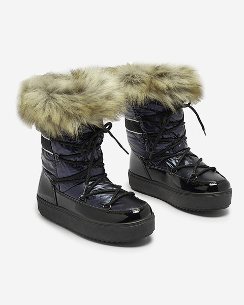 Жіночі темно-сині лаковані снігоступи Luccav- Footwear