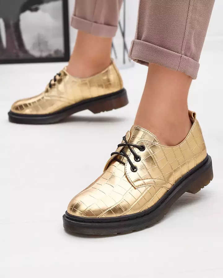 Золоті жіночі туфлі з тисненням Seniri - Взуття